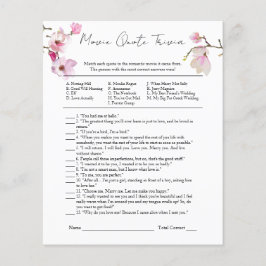 Watercolor Magnolia Brautparty Movie Quote Game Flyer