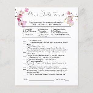 Watercolor Magnolia Brautparty Movie Quote Game Flyer
