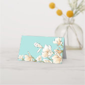 Watercolor Magnolia Brautparty Platzkarte (Rückseite)