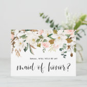 Watercolor Magnolia Cotton Garland Trauzeugin (Stehend Vorderseite)