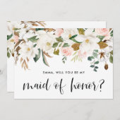 Watercolor Magnolia Cotton Garland Trauzeugin (Vorne/Hinten)