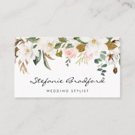 Watercolor Magnolia Cotton Garland Visitenkarte