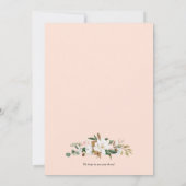 Watercolor Magnolia Cotton Wreath Couples Dusche Einladung (Rückseite)