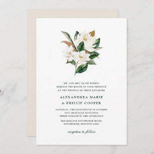 Watercolor Magnolia Hochzeit Einladung