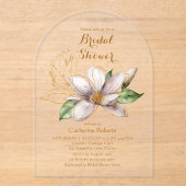 Watercolor Magnolia Purple Floral Bridal Shower Acryleinladungen (Vorderseite)