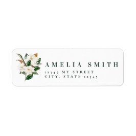Watercolor Magnolia Wedding Address Labels