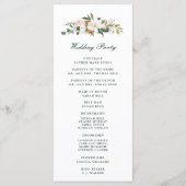 Watercolor Magnolia Wedding Program Programm (Rückseite)