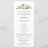 Watercolor Magnolia Wedding Program Programm (Vorderseite)
