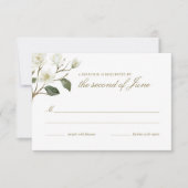Watercolor Magnolia Wedding Wappen Response Card RSVP Karte (Vorderseite)