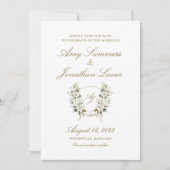 Watercolor Magnolia Wedding Wappen Save the Date (Vorderseite)