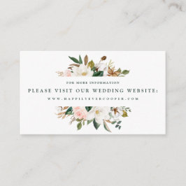 Watercolor Magnolia Wedding Website Cards Begleitkarte