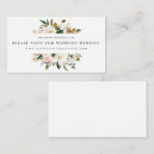 Watercolor Magnolia Wedding Website Cards Begleitkarte (Vorne/Hinten)