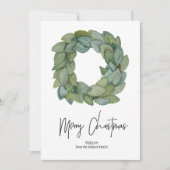 Watercolor Magnolia Wreath Christmas Card Shiplap (Vorderseite)