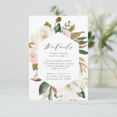 Watercolor Magnolias | Angaben zur Hochzeit RSVP Karte (Stehend Vorderseite)