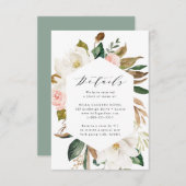 Watercolor Magnolias | Angaben zur Hochzeit RSVP Karte (Vorne/Hinten)