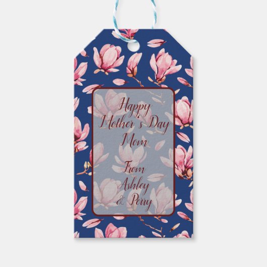 Watercolor Magnolias Geschenkanhänger (Vorderseite)