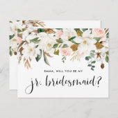 Watercolor Magnolias und Cottons Junior Bridesmaid Postkarte (Vorne/Hinten)