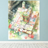 Watercolor Mahjong Art Leinwanddruck (Insitu (Holzboden))