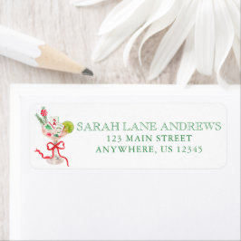 Watercolor Mahjong Christmas Cocktail Address