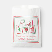 Watercolor Mahjong Christmas Tiles Enclosure Geschenktütchen (Vorderseite)