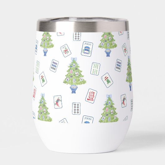 Watercolor Mahjong Christmas Tree Party (Rückseite)