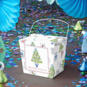 Watercolor Mahjong Christmas Tree Party Geschenkschachtel