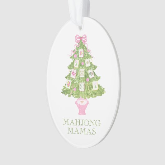 Watercolor Mahjong Christmas Tree Party Ornament (Vorderseite)