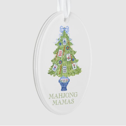 Watercolor Mahjong Christmas Tree Party Ornament (Vorderseite)