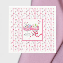 Watercolor Mahjong Grandmillennial Cocktail Party Serviette