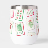 Watercolor Mahjong Red & Green Christmas Monogram (Rückseite)