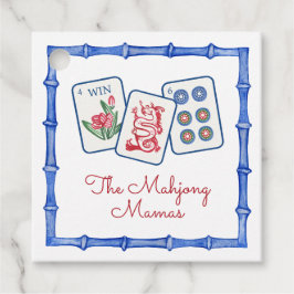Watercolor Mahjong Tiles & Bows Enclosure Geschenkanhänger