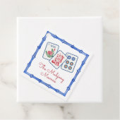 Watercolor Mahjong Tiles & Bows Enclosure Geschenkanhänger (Beispiel)