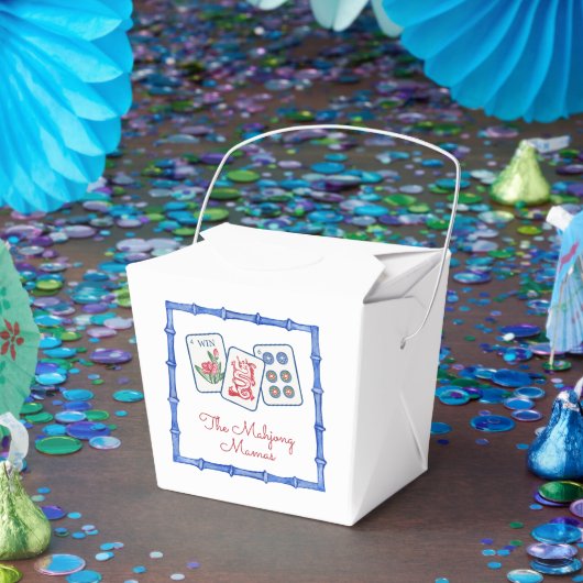 Watercolor Mahjong Tiles & Bows Enclosure Geschenkschachtel (Party)