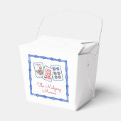 Watercolor Mahjong Tiles & Bows Enclosure Geschenkschachtel (Vorderseite)