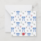 Watercolor Mahjong Tiles & Bows Enclosure Mitteilungskarte (Rückseite)