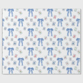 Watercolor Mahjong Tiles & Bows Geschenkpapier (Flach)