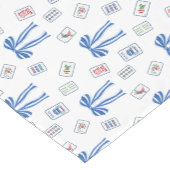 Watercolor Mahjong Tiles & Bows Kurzer Tischläufer (Ecke)