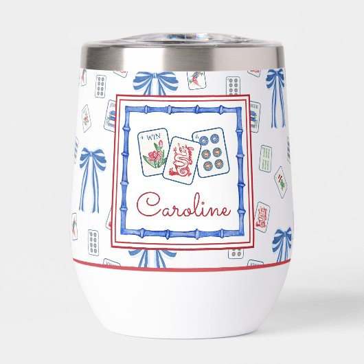 Watercolor Mahjong Tiles & Bows Party (Vorderseite)