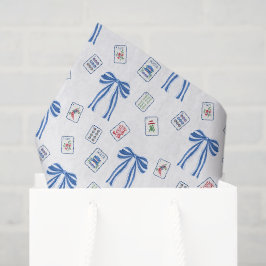 Watercolor Mahjong Tiles & Bows Seidenpapier