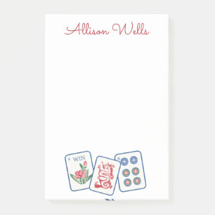 Watercolor Mahjong Tiles Personalisiert Post-it Klebezettel