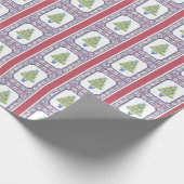 Watercolor Mahjong Weihnachtsbaum Geschenkpapier (Ecke)