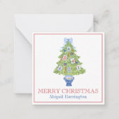 Watercolor Mahjong Weihnachtsbaum Mitteilungskarte (Vorderseite)