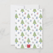 Watercolor Mahjong Weihnachtsbaum Personalisiert Mitteilungskarte (Rückseite)