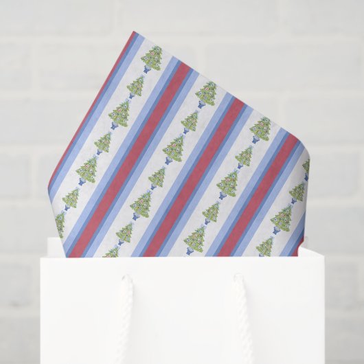 Watercolor Mahjong Weihnachtsbaum Seidenpapier (Geschenktüte)