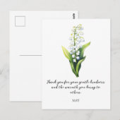WATERCOLOR-MAIGLÖCKCHEN-GEBURTSBLUME POSTKARTE (Vorne/Hinten)