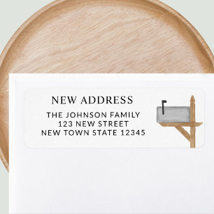 Watercolor Mailbox Neue Adresse Rücksendeadresse