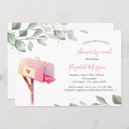 Watercolor Mailbox Tree Verlasse Virtual Baby Show Einladung