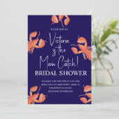 Watercolor Main Catch Lobster Bridal Shower Einladung (Stehend Vorderseite)