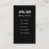 Watercolor Makeup Artist Business Cards Visitenkarte (Rückseite)