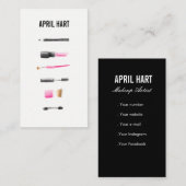 Watercolor Makeup Artist Business Cards Visitenkarte (Vorne/Hinten)